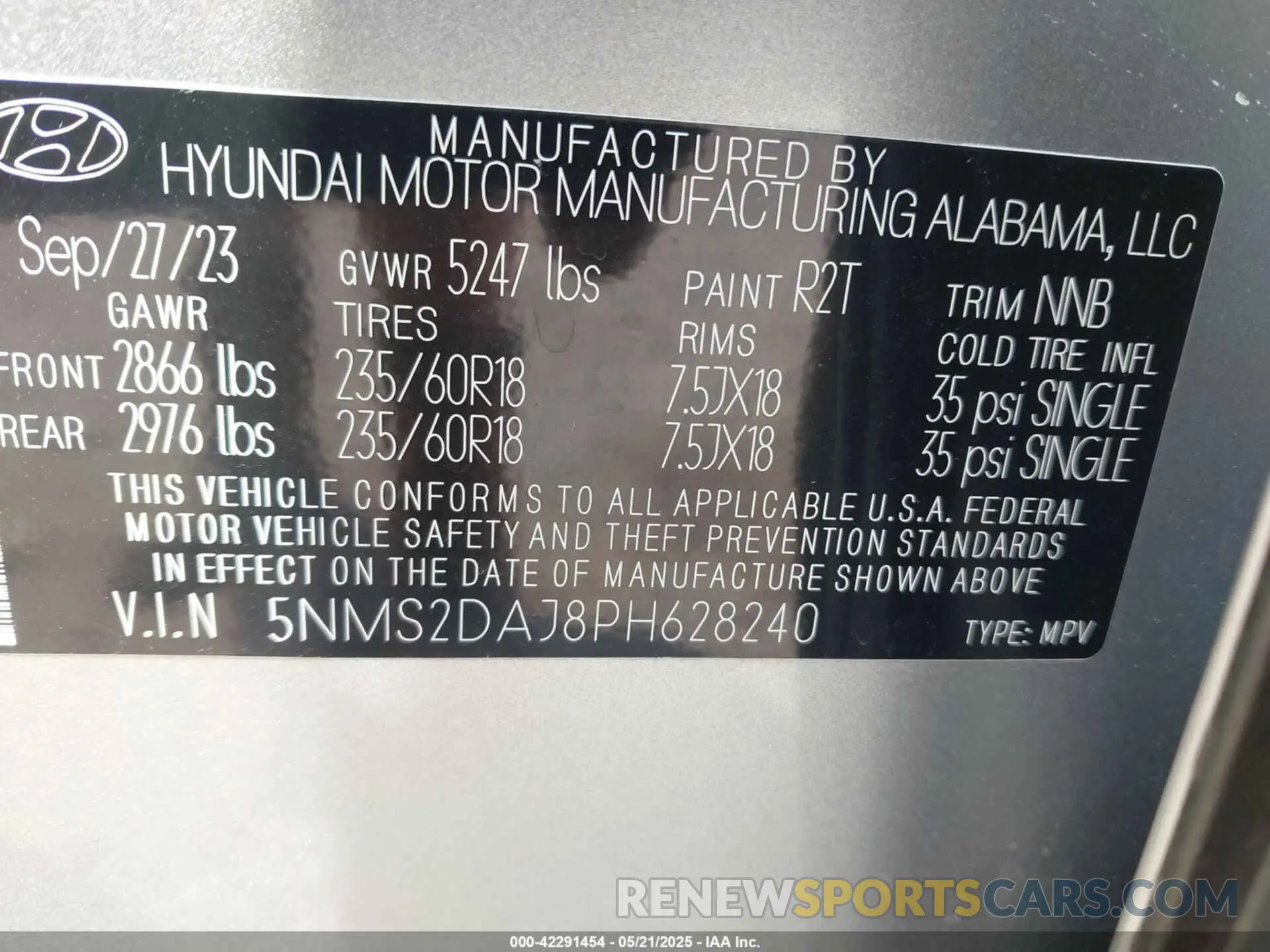 9 fotografías del automóvil dañado 5NMS2DAJ8PH628240 HYUNDAI SANTA FE 2023