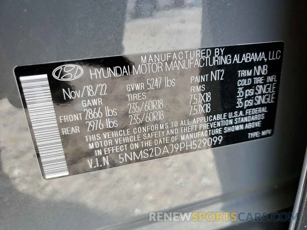 13 fotografías del automóvil dañado 5NMS2DAJ9PH529099 HYUNDAI SANTA FE 2023