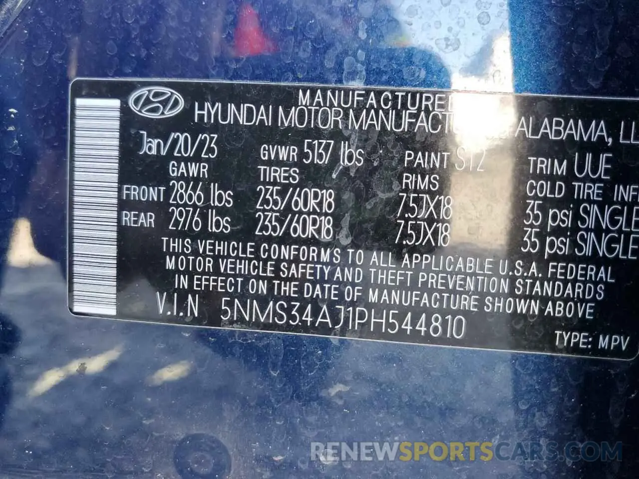 14 fotografías del automóvil dañado 5NMS34AJ1PH544810 HYUNDAI SANTA FE 2023