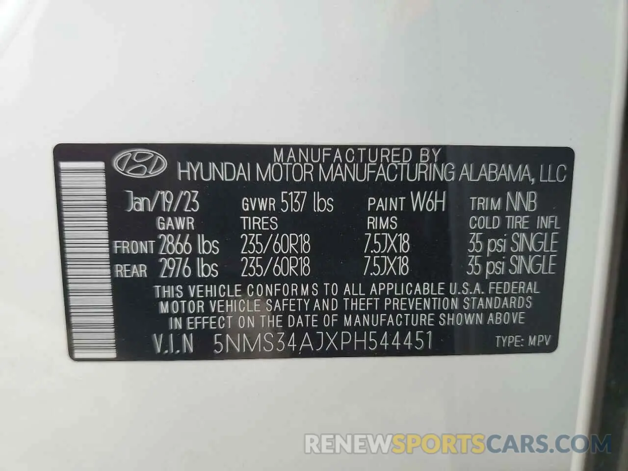 16 fotografías del automóvil dañado 5NMS34AJXPH544451 HYUNDAI SANTA FE 2023