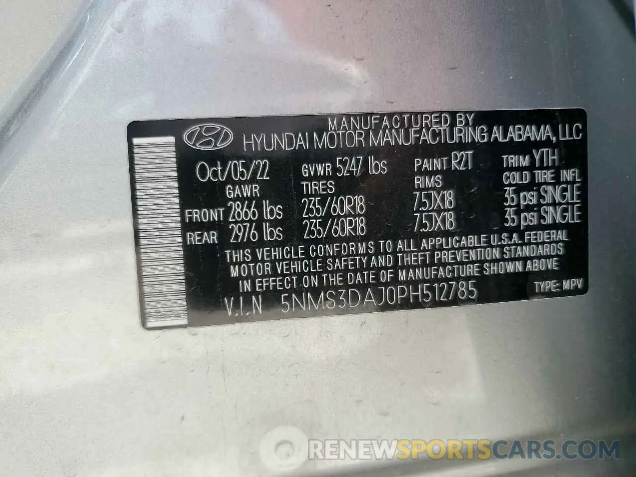 13 fotografías del automóvil dañado 5NMS3DAJ0PH512785 HYUNDAI SANTA FE 2023
