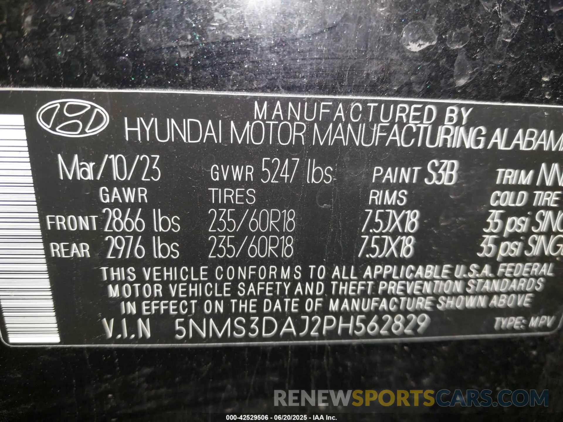 9 fotografías del automóvil dañado 5NMS3DAJ2PH562829 HYUNDAI SANTA FE 2023