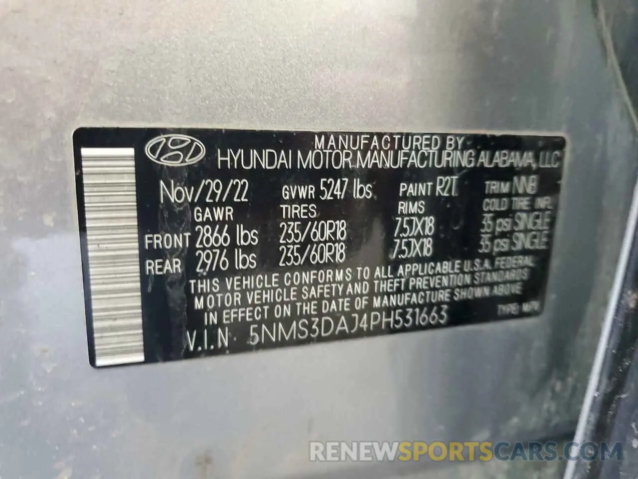 14 fotografías del automóvil dañado 5NMS3DAJ4PH531663 HYUNDAI SANTA FE 2023