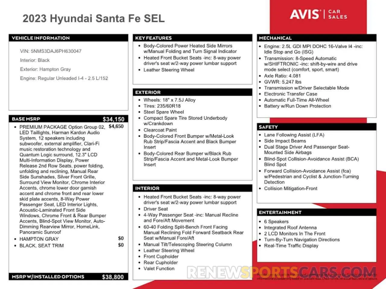 13 fotografías del automóvil dañado 5NMS3DAJ6PH630047 HYUNDAI SANTA FE 2023