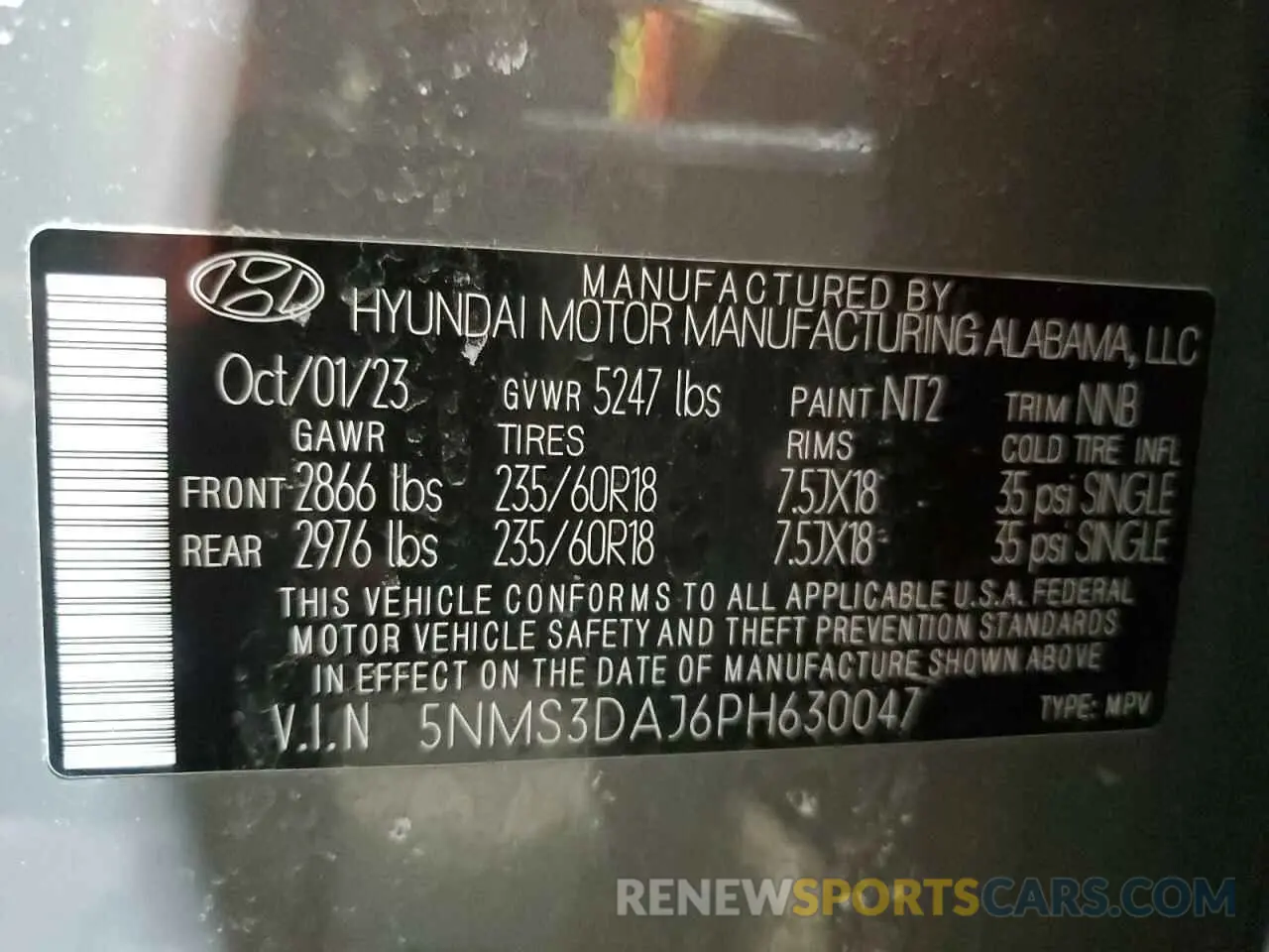 14 fotografías del automóvil dañado 5NMS3DAJ6PH630047 HYUNDAI SANTA FE 2023