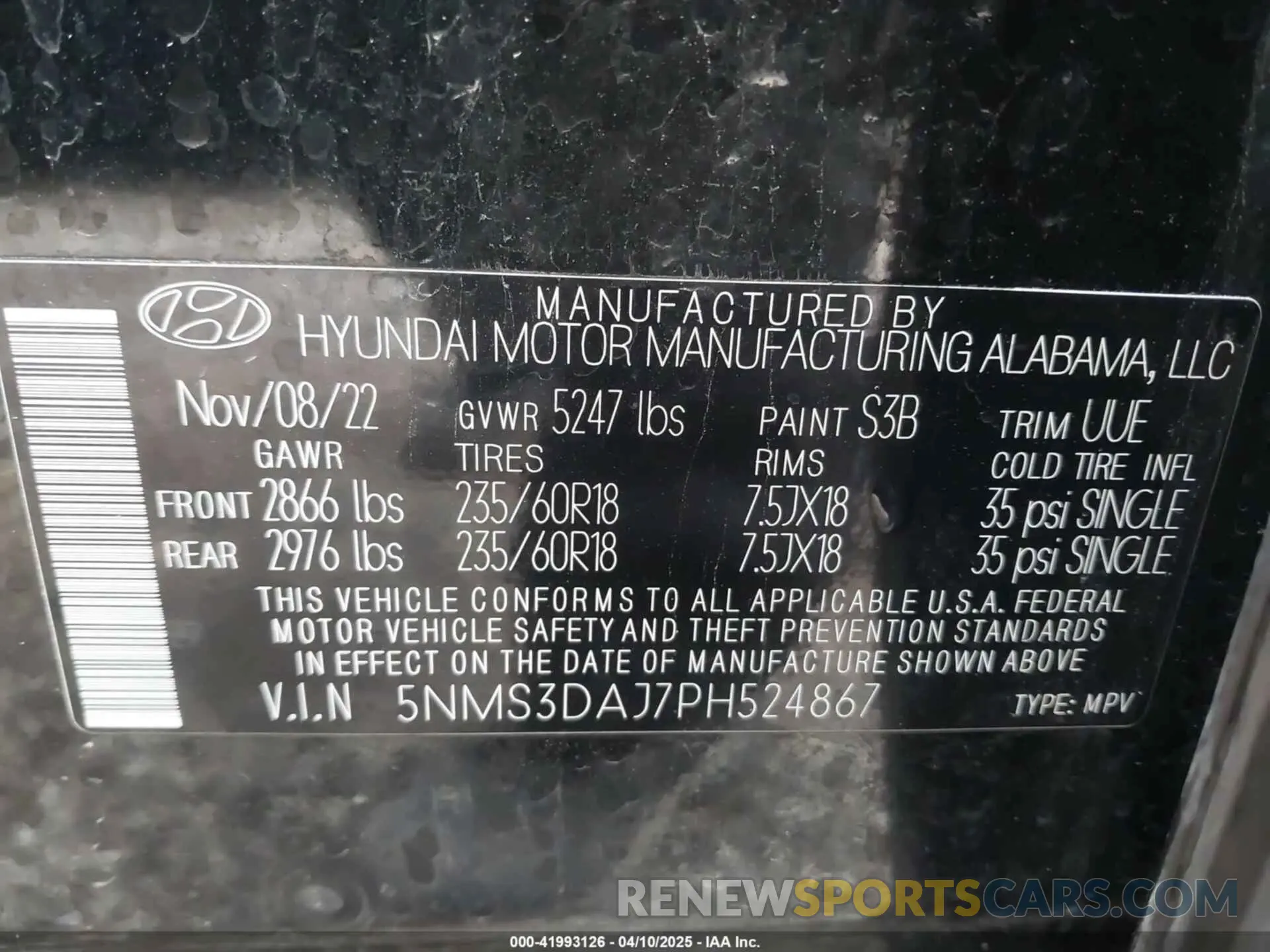 9 fotografías del automóvil dañado 5NMS3DAJ7PH524867 HYUNDAI SANTA FE 2023