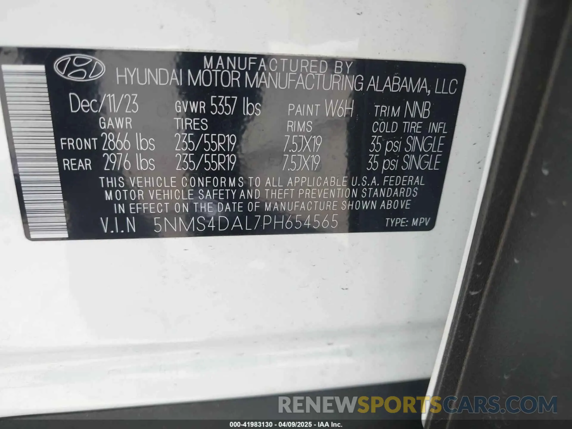 9 fotografías del automóvil dañado 5NMS4DAL7PH654565 HYUNDAI SANTA FE 2023