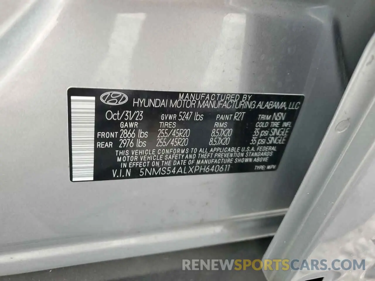 13 fotografías del automóvil dañado 5NMS54ALXPH640611 HYUNDAI SANTA FE 2023
