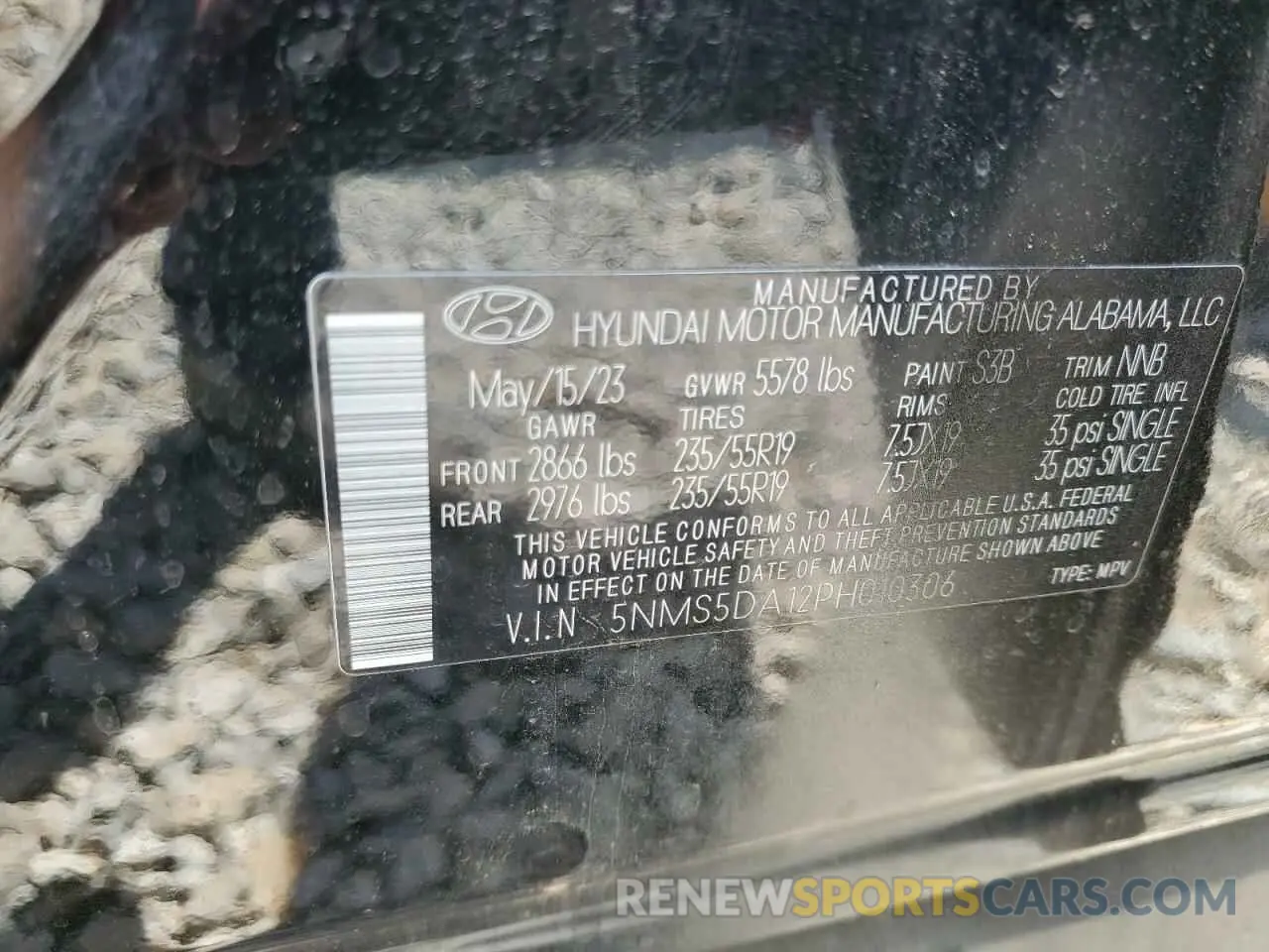 13 fotografías del automóvil dañado 5NMS5DA12PH010306 HYUNDAI SANTA FE 2023