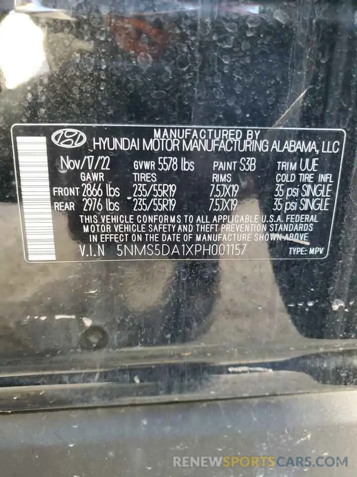 14 fotografías del automóvil dañado 5NMS5DA1XPH001157 HYUNDAI SANTA FE 2023