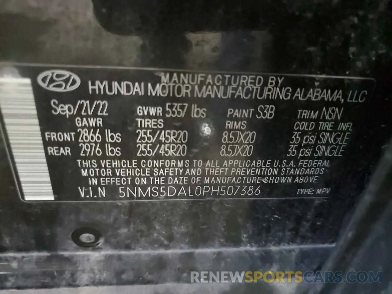 13 fotografías del automóvil dañado 5NMS5DAL0PH507386 HYUNDAI SANTA FE 2023