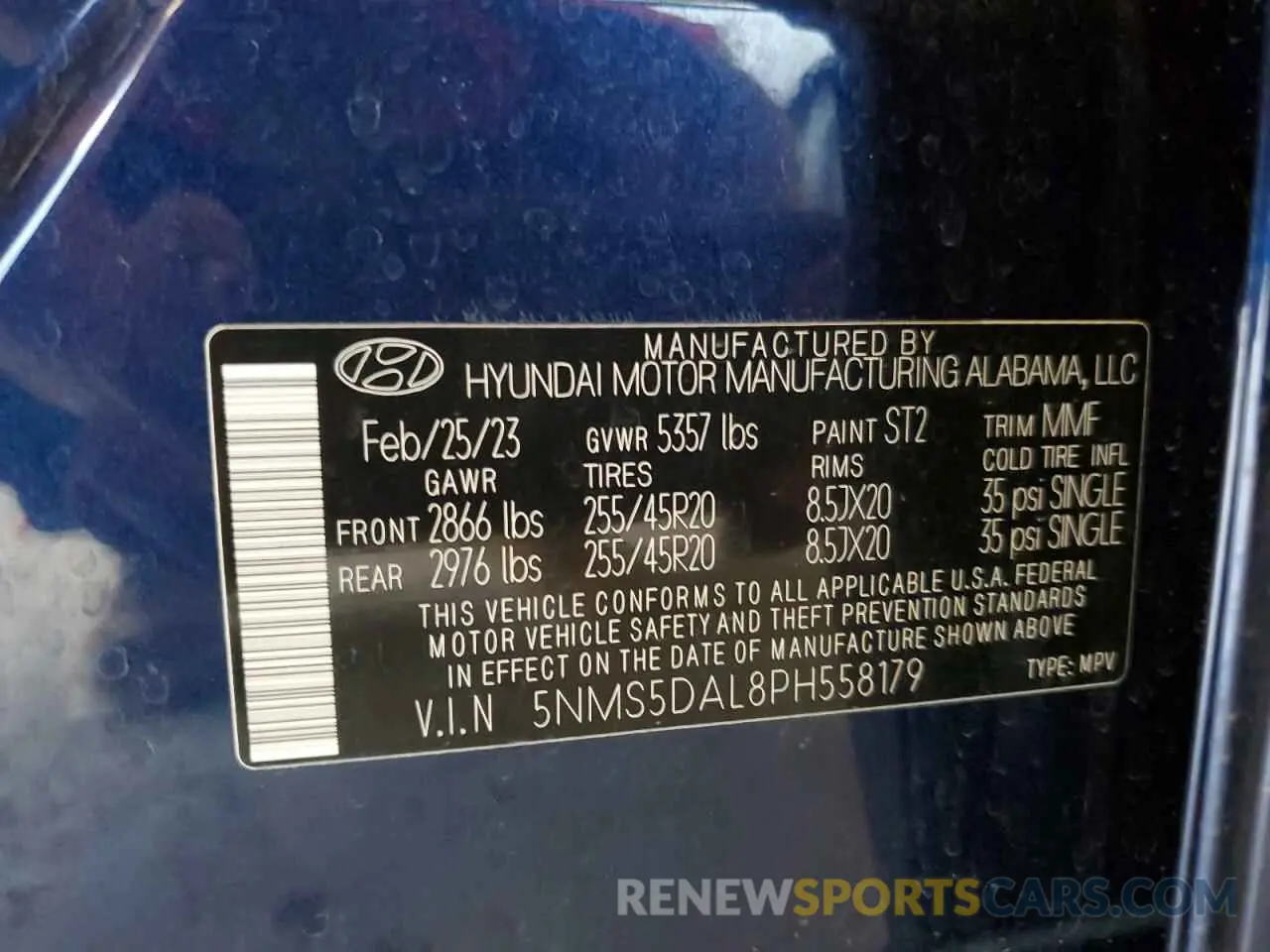 13 fotografías del automóvil dañado 5NMS5DAL8PH558179 HYUNDAI SANTA FE 2023