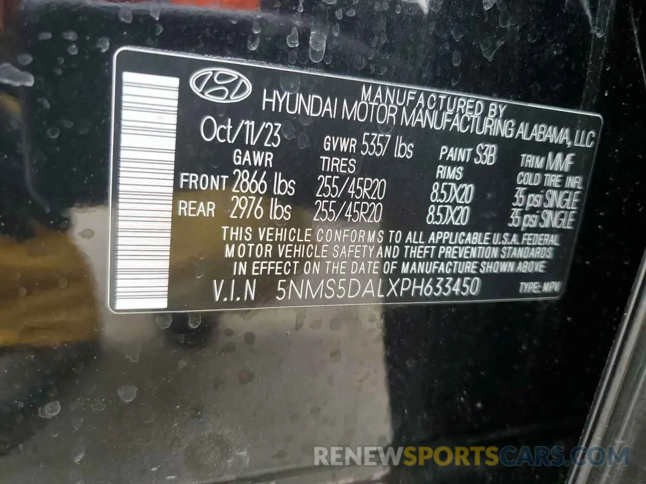 13 fotografías del automóvil dañado 5NMS5DALXPH633450 HYUNDAI SANTA FE 2023