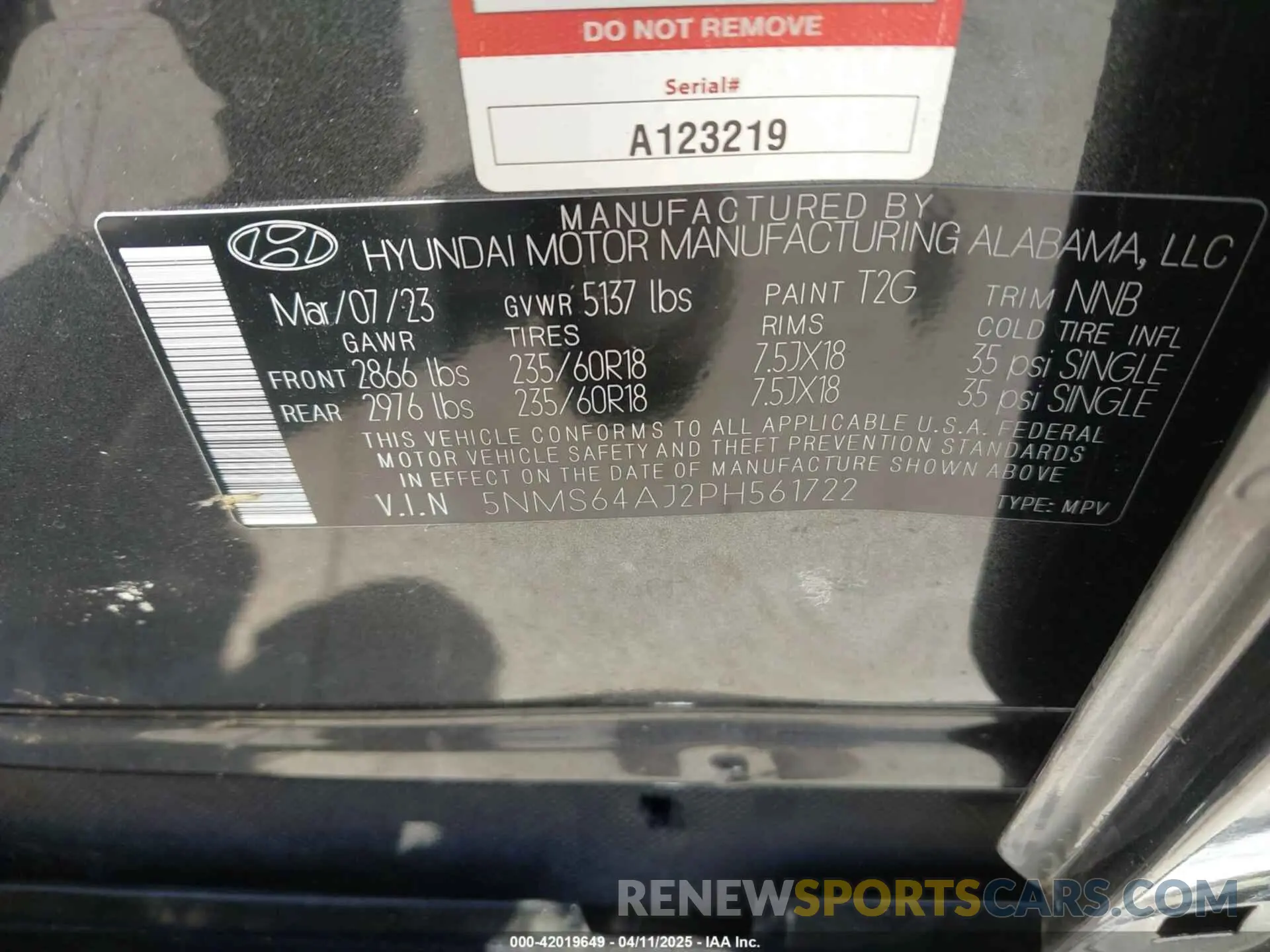 9 fotografías del automóvil dañado 5NMS64AJ2PH561722 HYUNDAI SANTA FE 2023