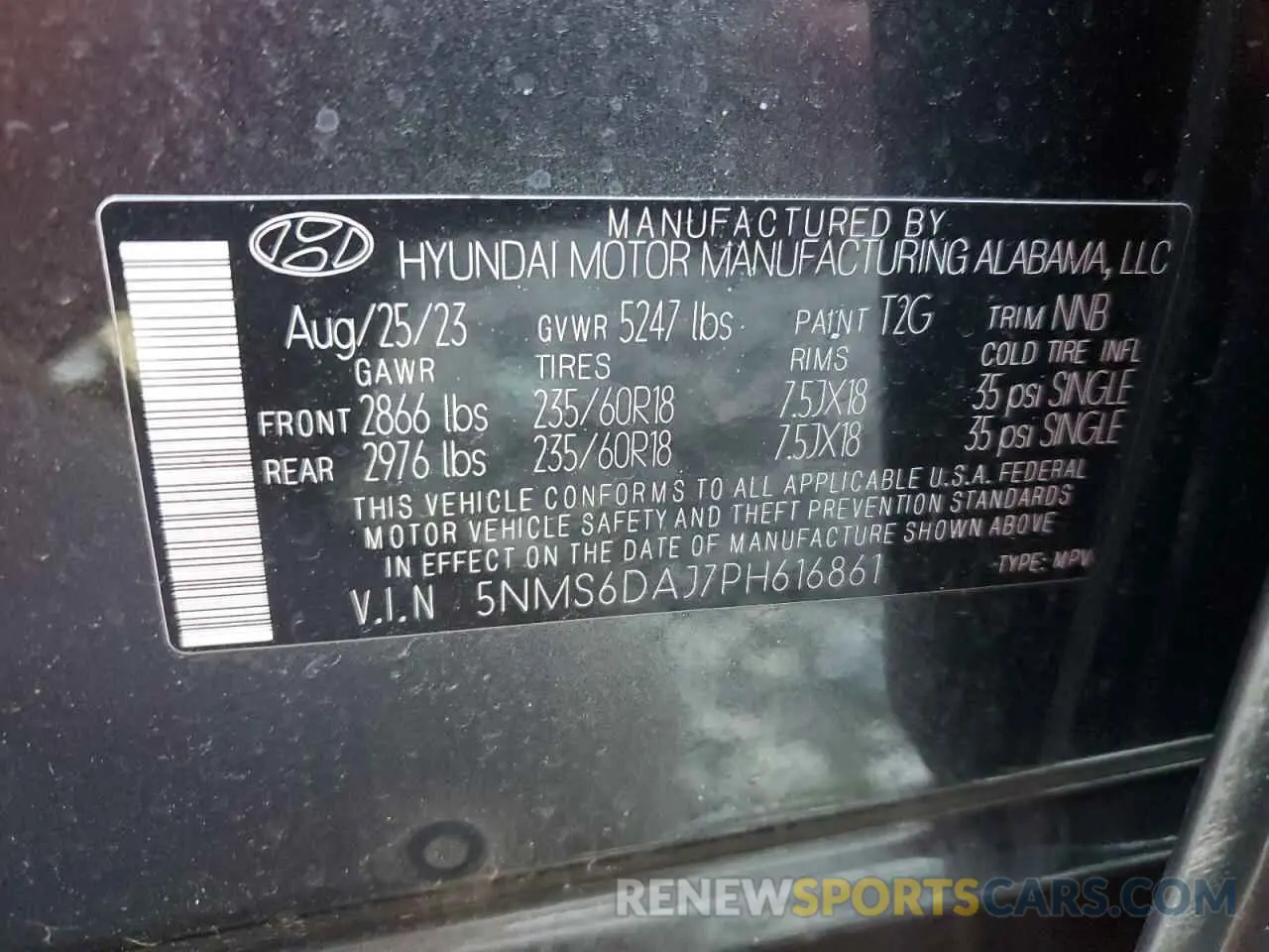 13 fotografías del automóvil dañado 5NMS6DAJ7PH616861 HYUNDAI SANTA FE 2023