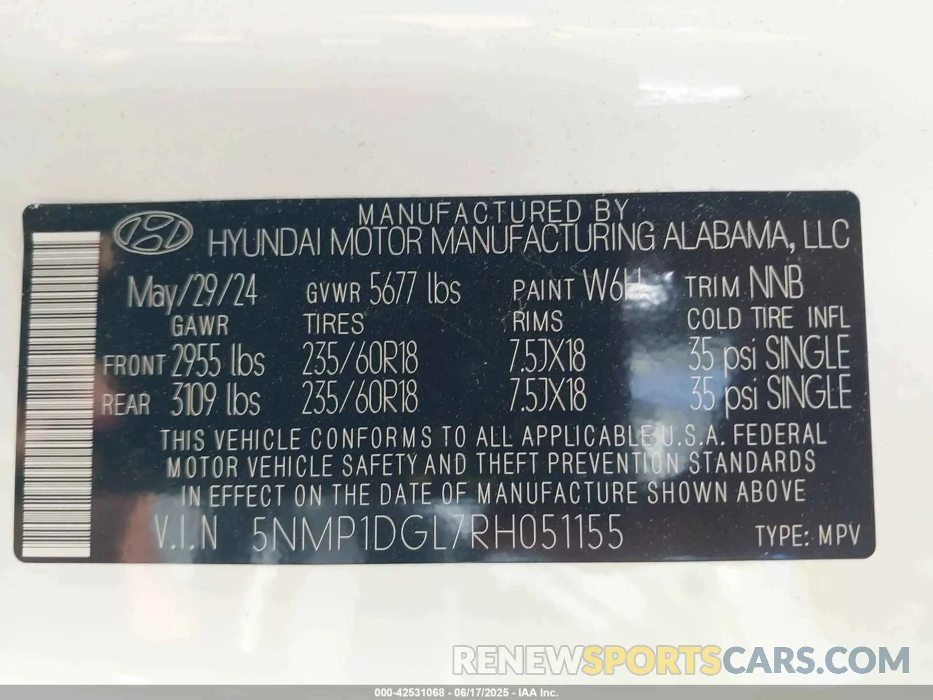 9 fotografías del automóvil dañado 5NMP1DGL7RH051155 HYUNDAI SANTA FE 2024