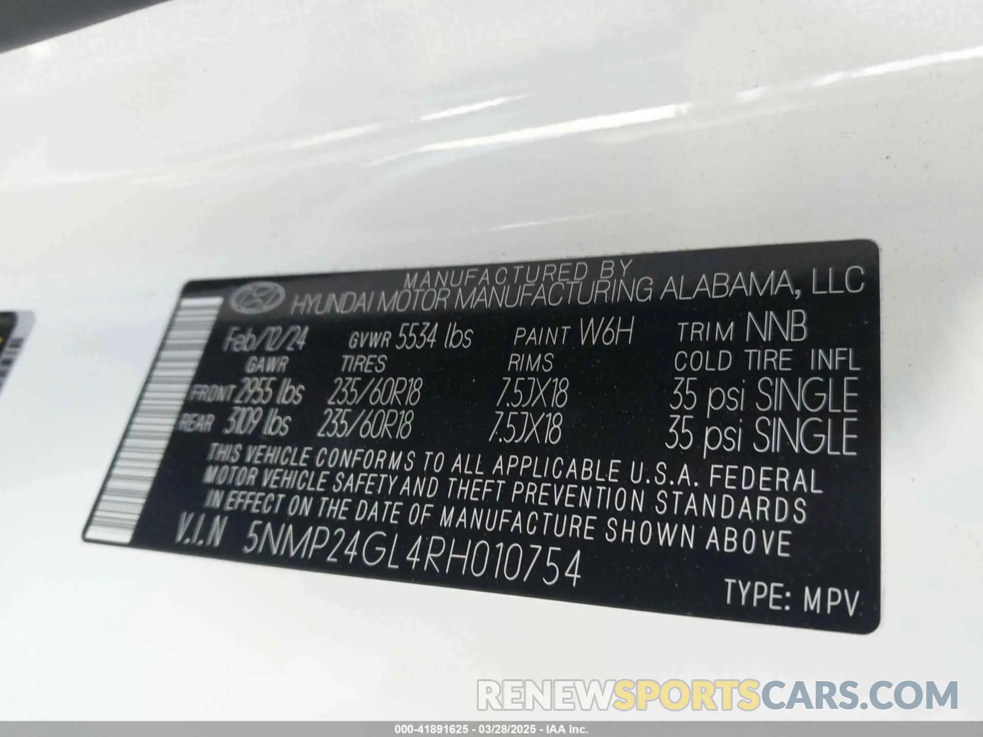 9 fotografías del automóvil dañado 5NMP24GL4RH010754 HYUNDAI SANTA FE 2024