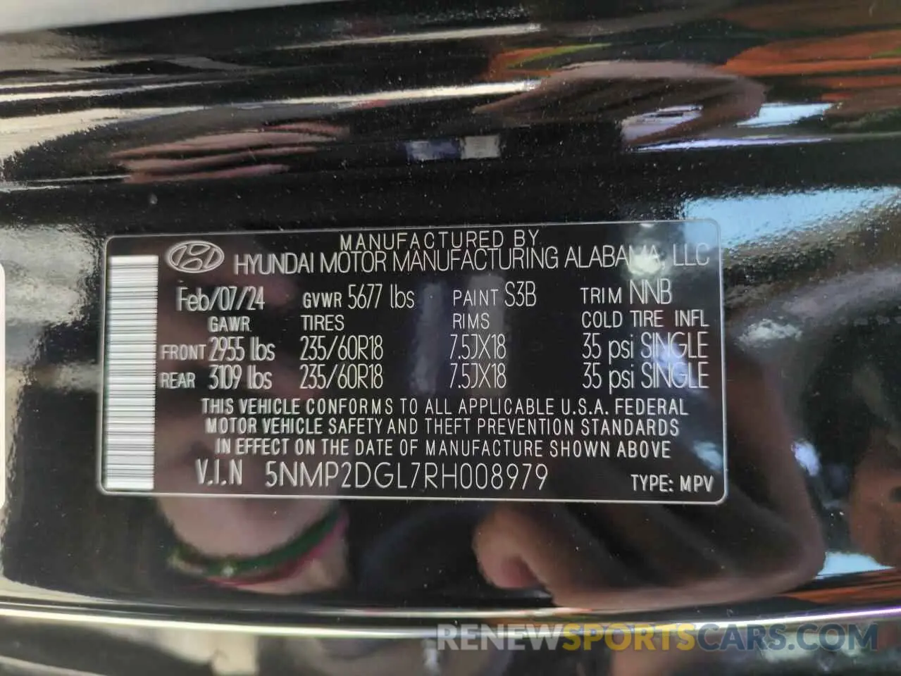 14 fotografías del automóvil dañado 5NMP2DGL7RH008979 HYUNDAI SANTA FE 2024