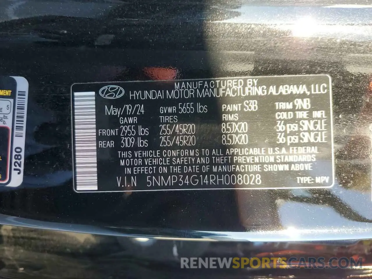 12 fotografías del automóvil dañado 5NMP34G14RH008028 HYUNDAI SANTA FE 2024