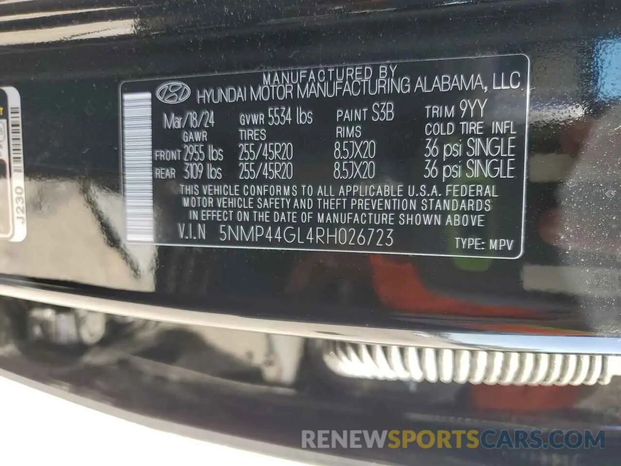 14 fotografías del automóvil dañado 5NMP44GL4RH026723 HYUNDAI SANTA FE 2024