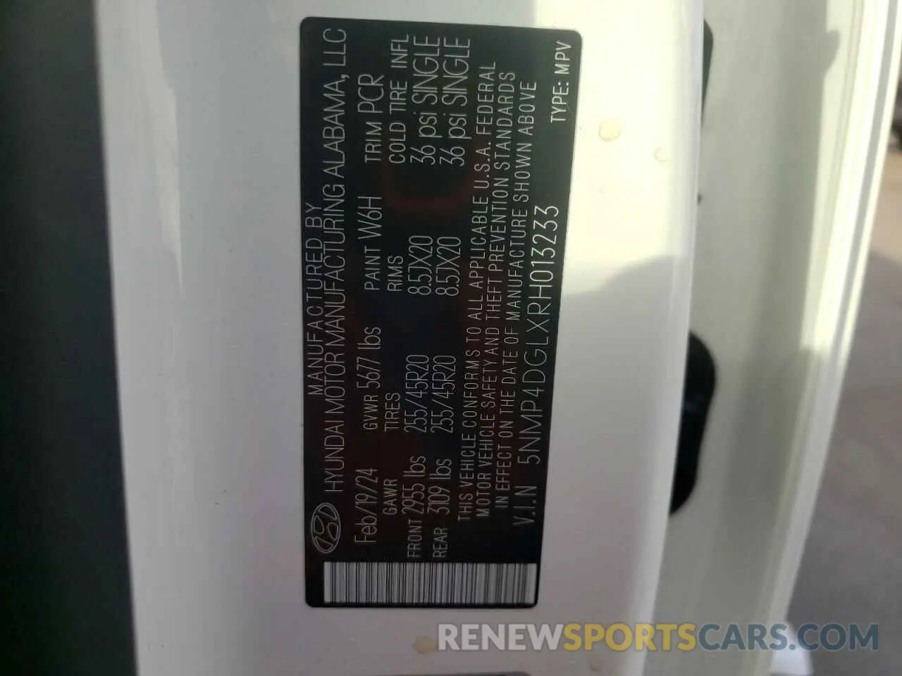 13 fotografías del automóvil dañado 5NMP4DGLXRH013233 HYUNDAI SANTA FE 2024