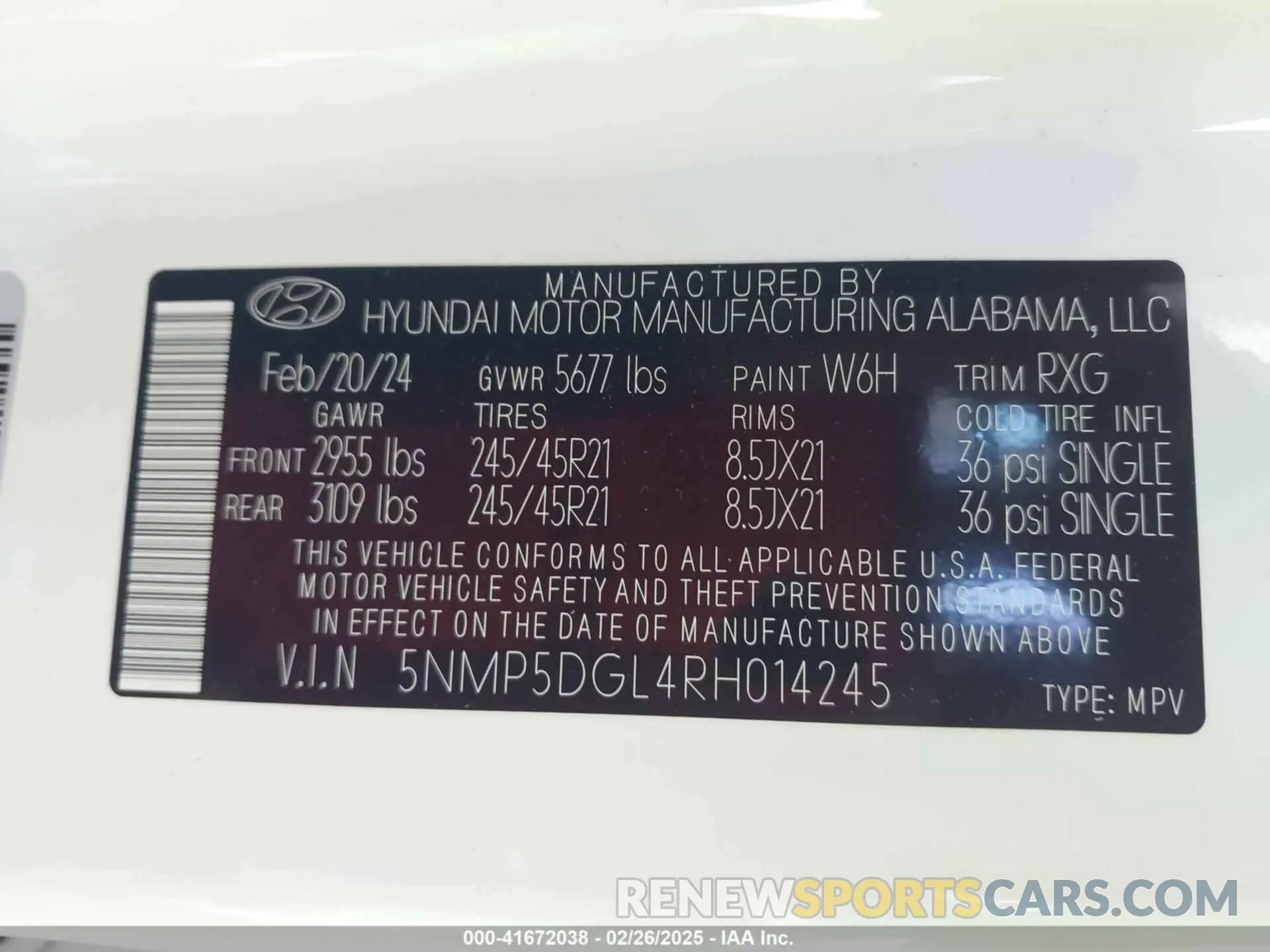 9 fotografías del automóvil dañado 5NMP5DGL4RH014245 HYUNDAI SANTA FE 2024