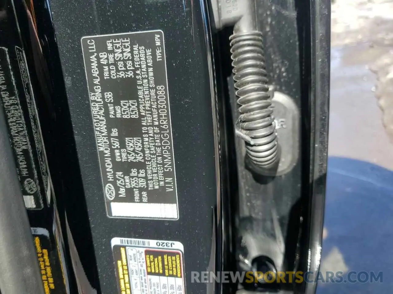16 fotografías del automóvil dañado 5NMP5DGL6RH030088 HYUNDAI SANTA FE 2024
