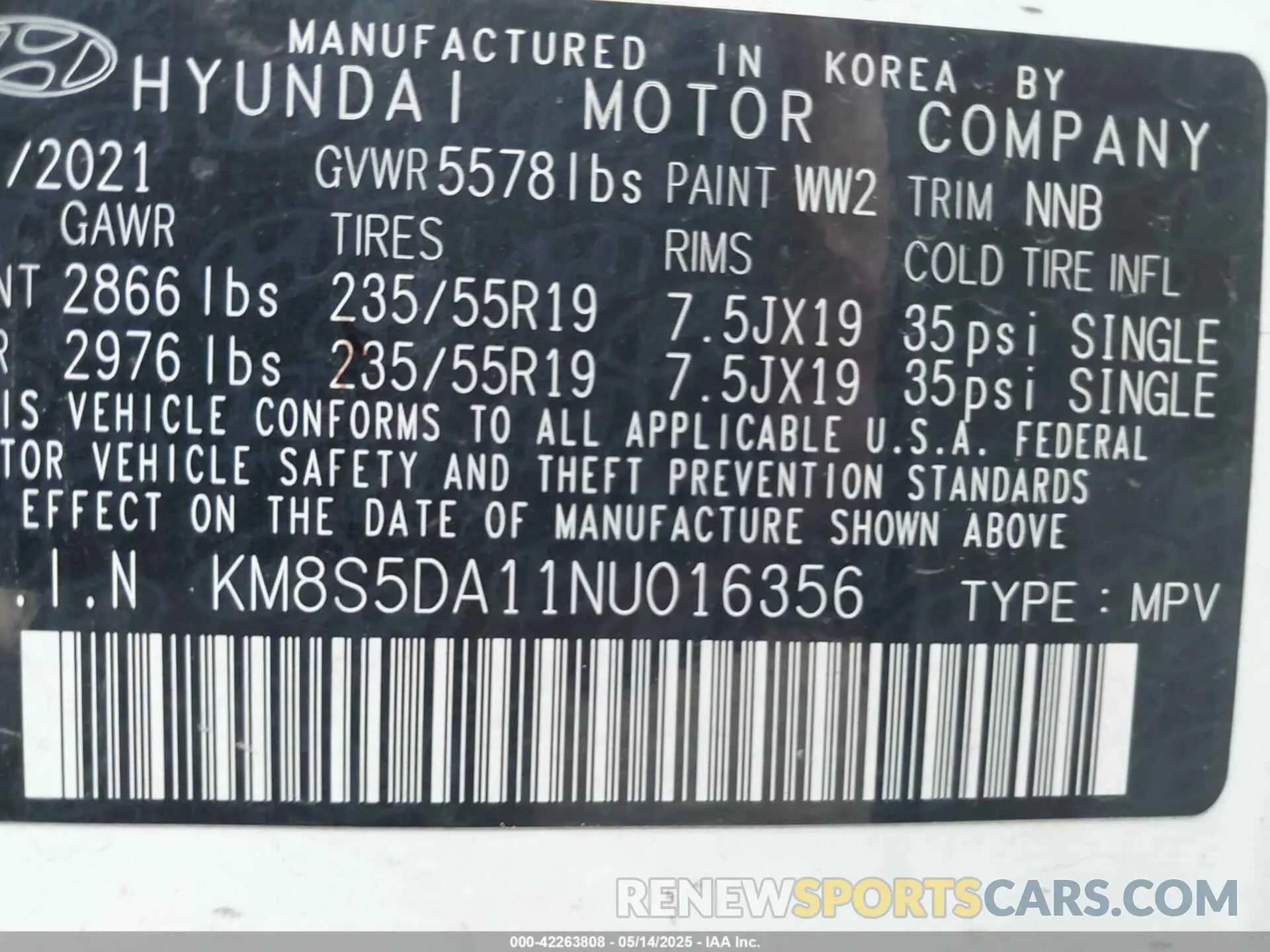 9 fotografías del automóvil dañado KM8S5DA11NU016356 HYUNDAI SANTA FE HYBRID 2022