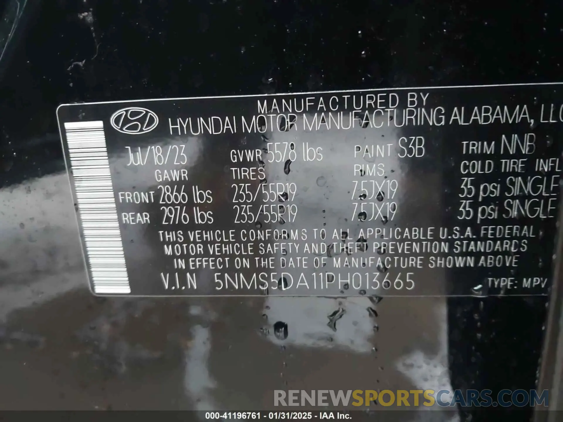 9 fotografías del automóvil dañado 5NMS5DA11PH013665 HYUNDAI SANTA FE HYBRID 2023