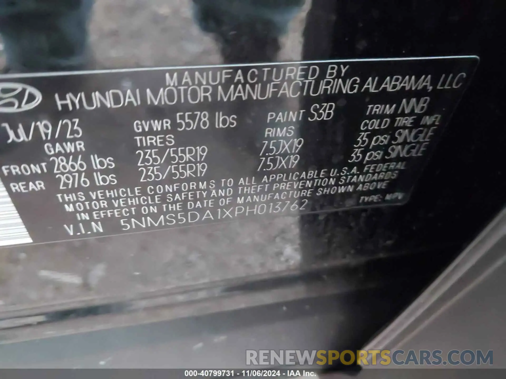 9 fotografías del automóvil dañado 5NMS5DA1XPH013762 HYUNDAI SANTA FE HYBRID 2023