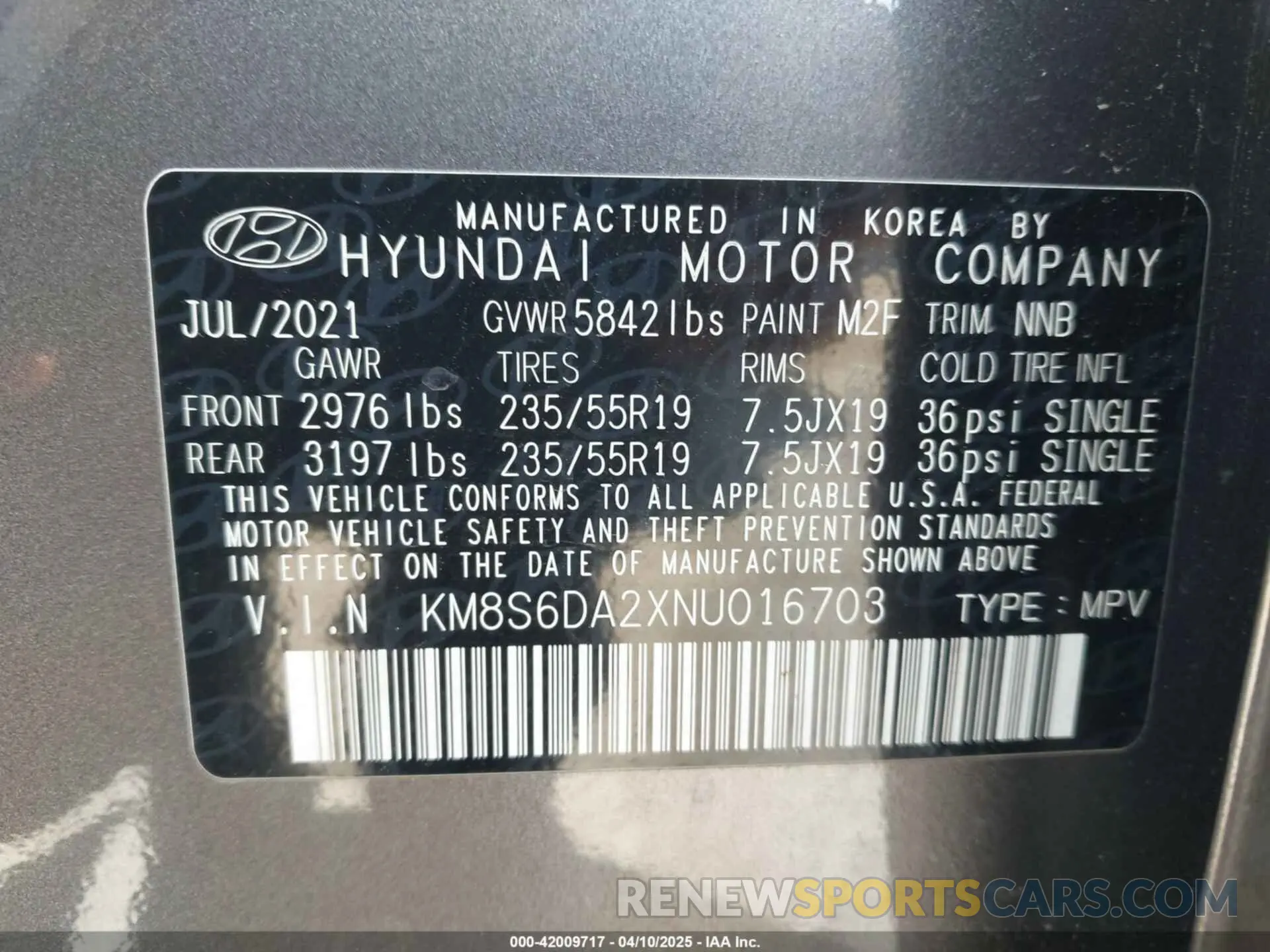 9 fotografías del automóvil dañado KM8S6DA2XNU016703 HYUNDAI SANTA FE PLUG-IN HYBRID 2022