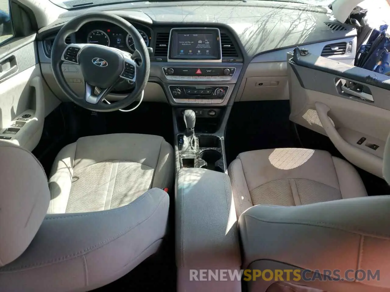 8 fotografías del automóvil dañado 5NPE24AF3KH729402 HYUNDAI SONATA 2019