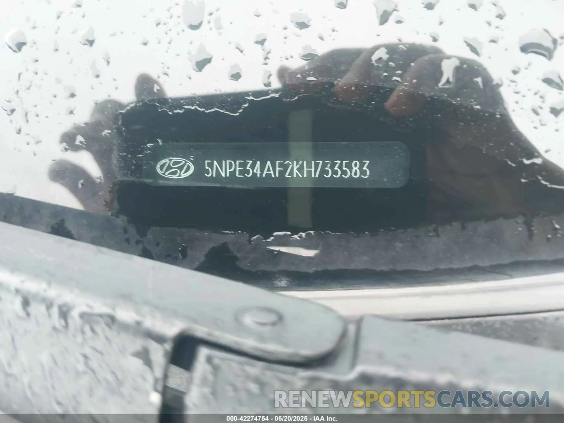 9 fotografías del automóvil dañado 5NPE34AF2KH733583 HYUNDAI SONATA 2019
