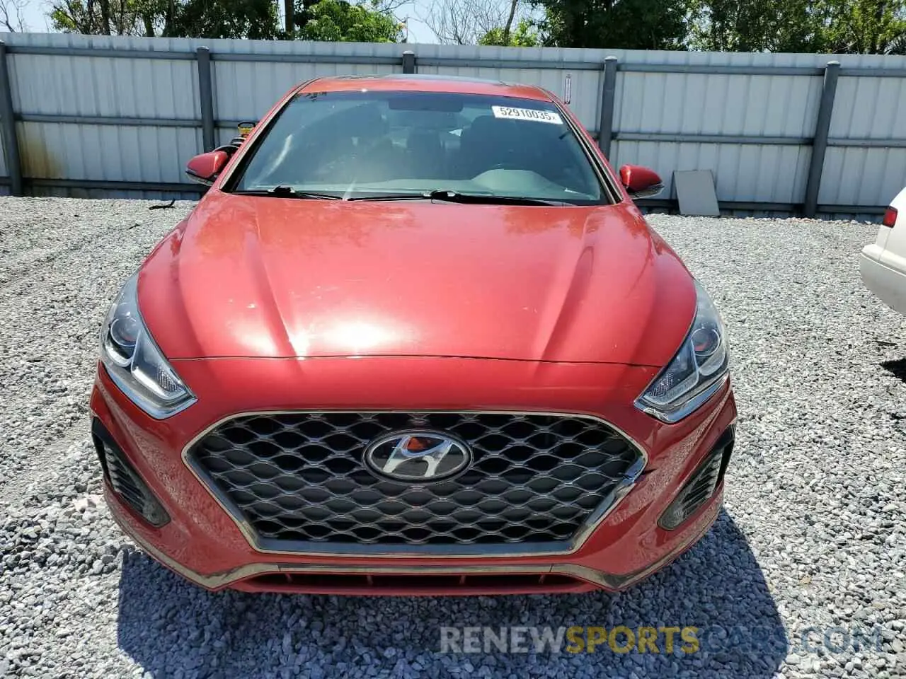 5 fotografías del automóvil dañado 5NPE34AF2KH736113 HYUNDAI SONATA 2019