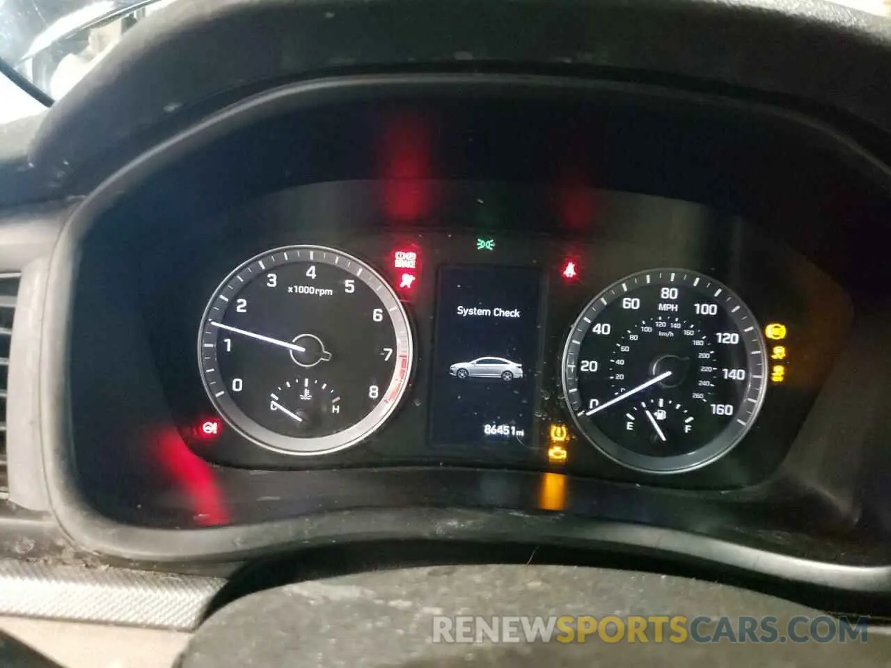 9 fotografías del automóvil dañado 5NPE34AF4KH754077 HYUNDAI SONATA 2019