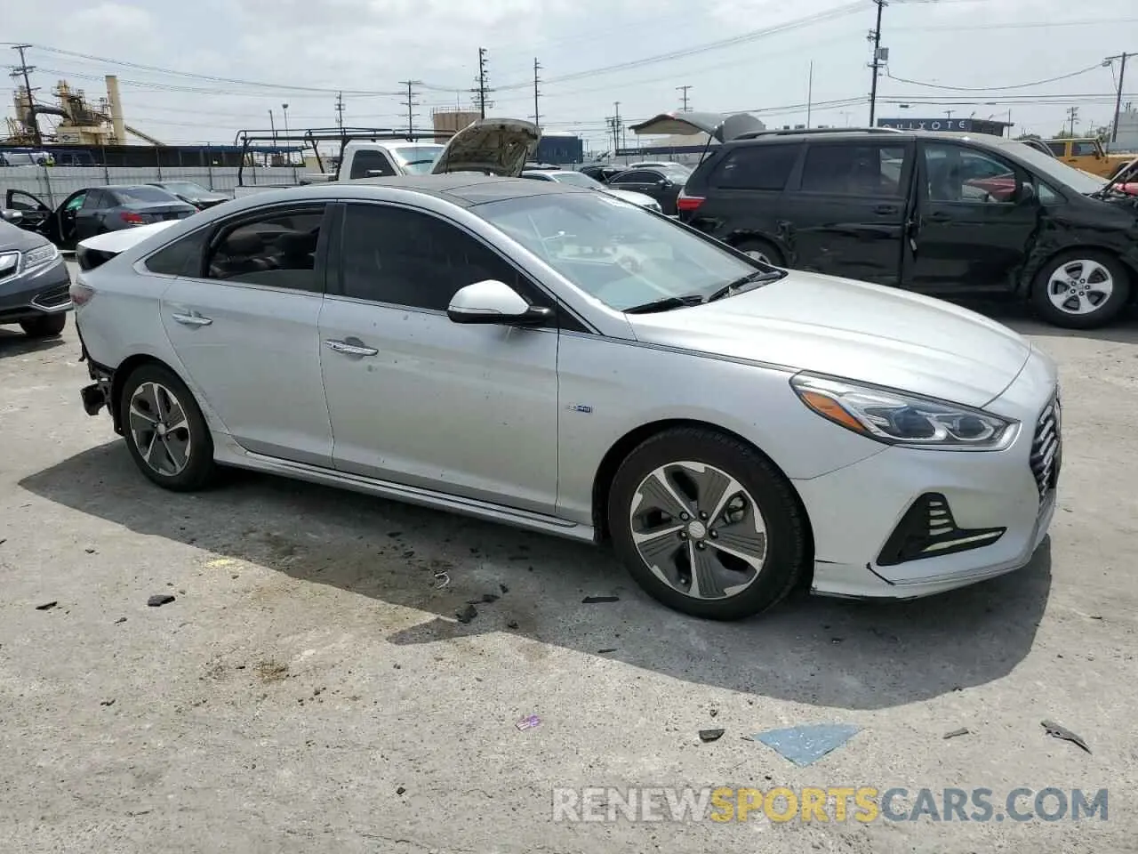 4 fotografías del automóvil dañado KMHE34L37KA092193 HYUNDAI SONATA 2019
