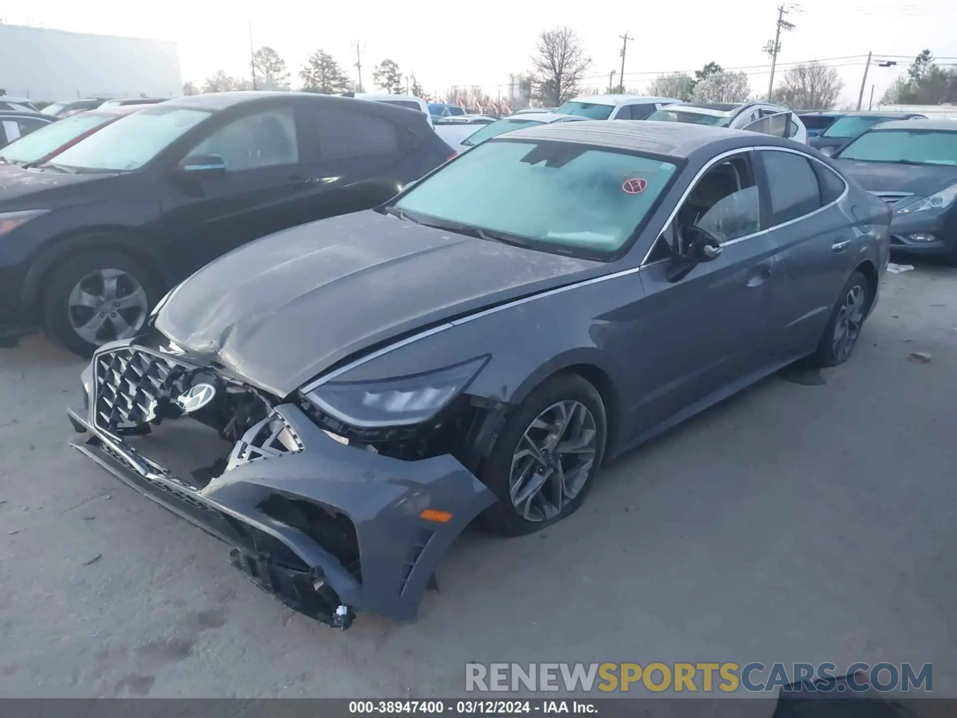 2 fotografías del automóvil dañado 5NPEF4JA1LH042025 HYUNDAI SONATA 2020
