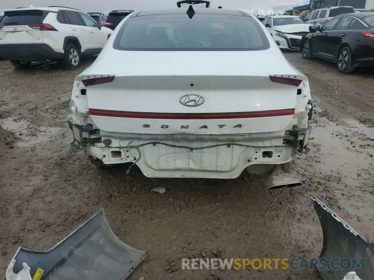 6 fotografías del automóvil dañado 5NPEF4JA7LH000491 HYUNDAI SONATA 2020