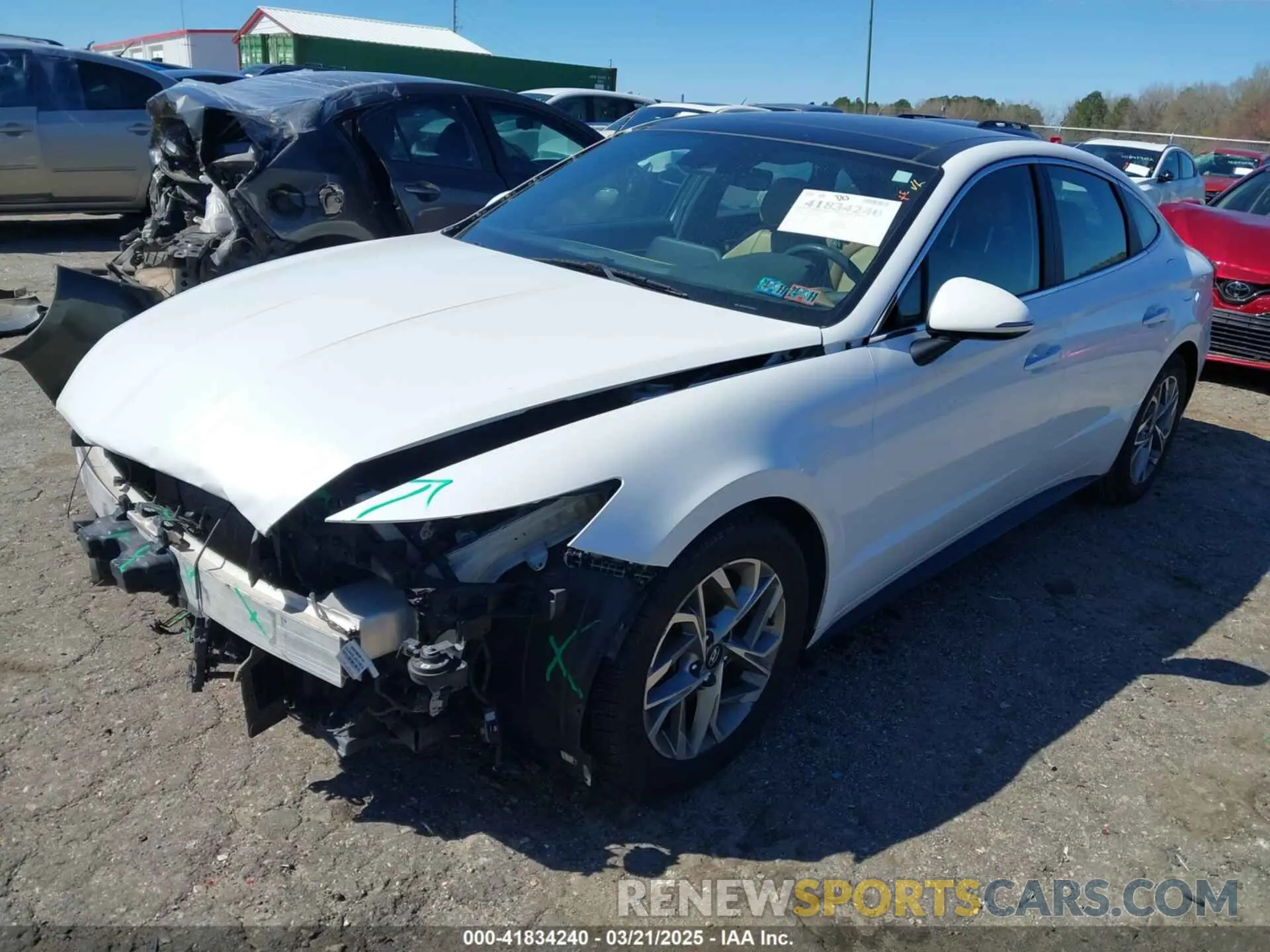 2 fotografías del automóvil dañado 5NPEF4JAXLH016698 HYUNDAI SONATA 2020