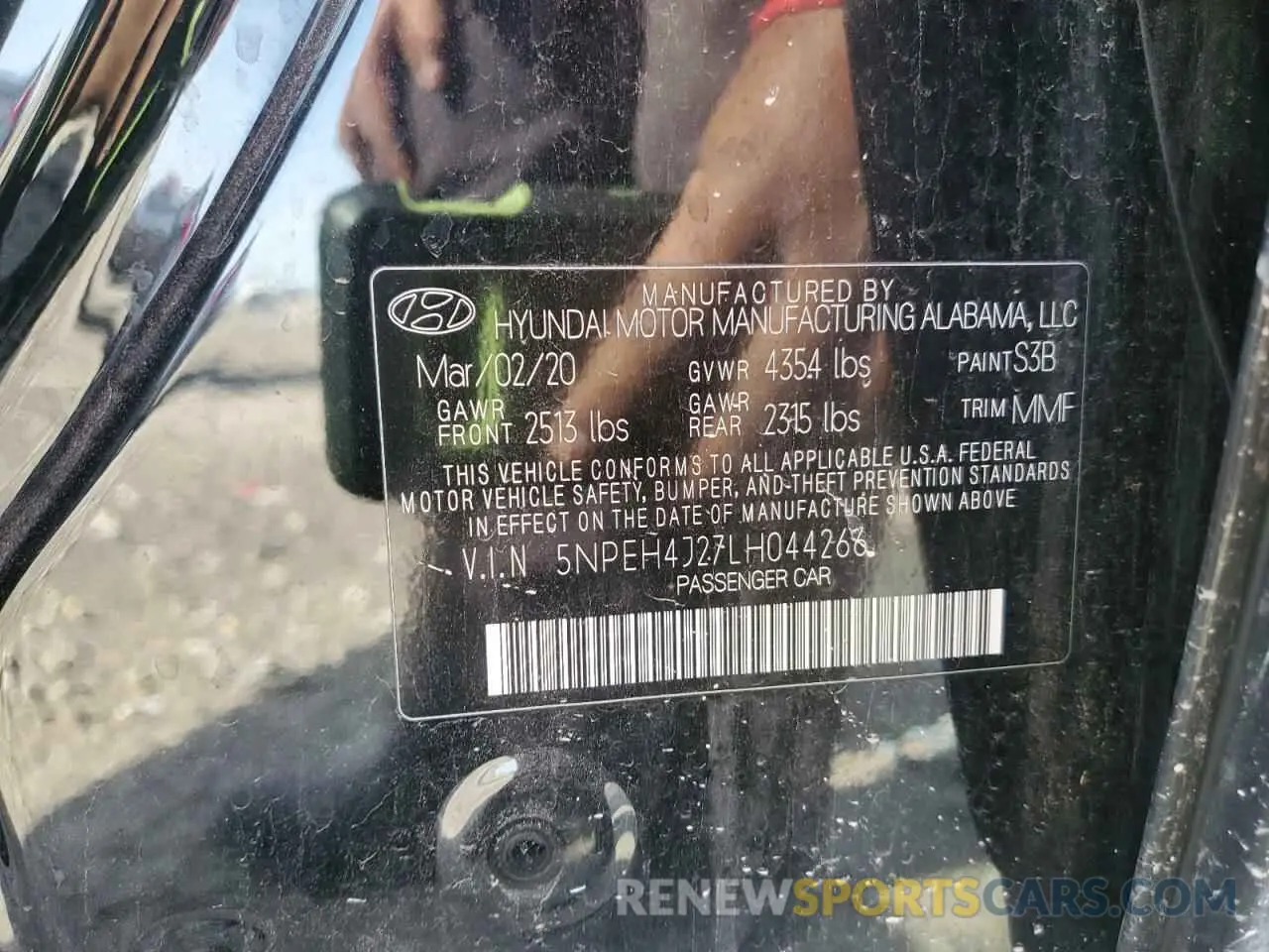 12 fotografías del automóvil dañado 5NPEH4J27LH044266 HYUNDAI SONATA 2020