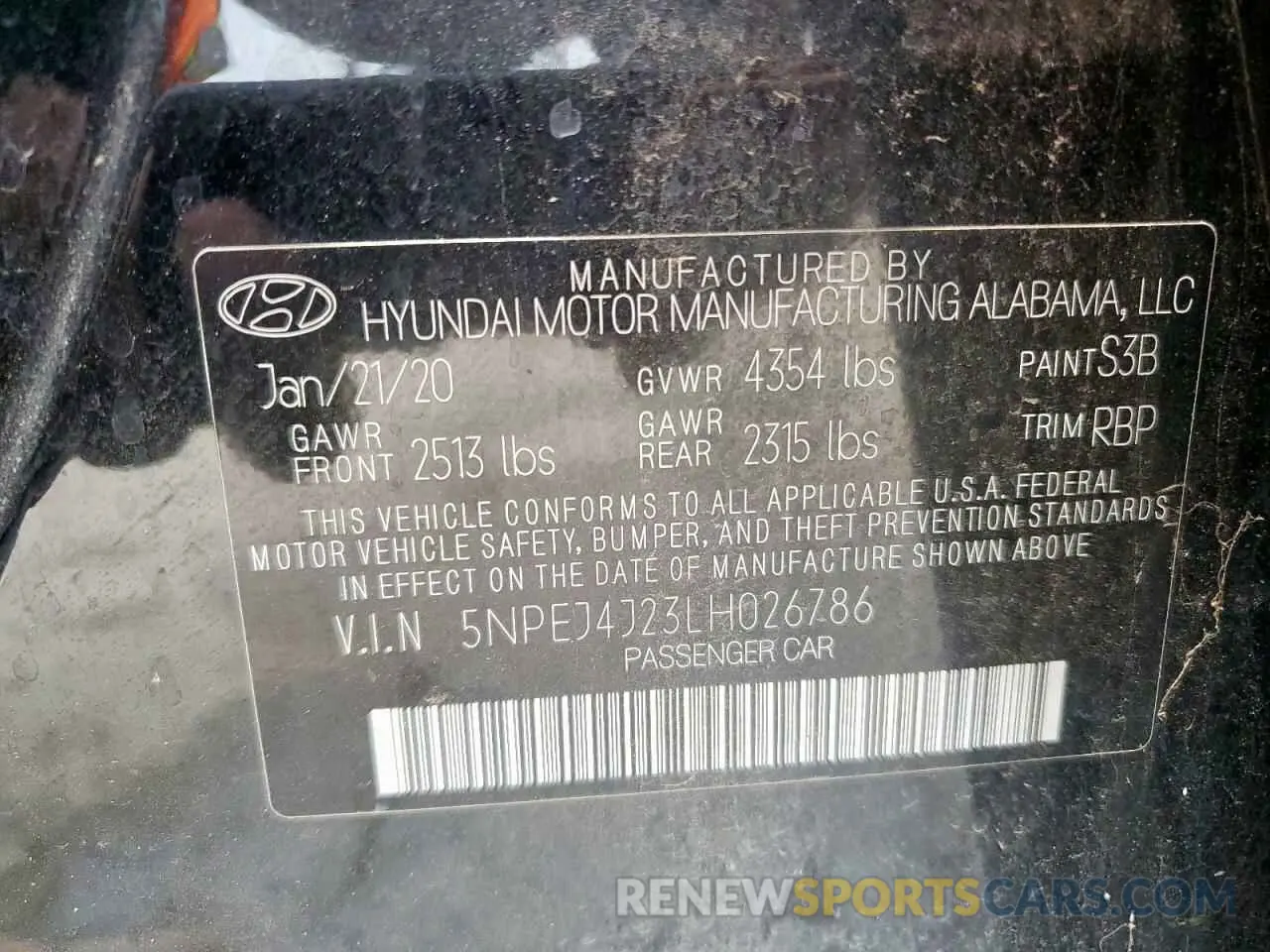 13 fotografías del automóvil dañado 5NPEJ4J23LH026786 HYUNDAI SONATA 2020