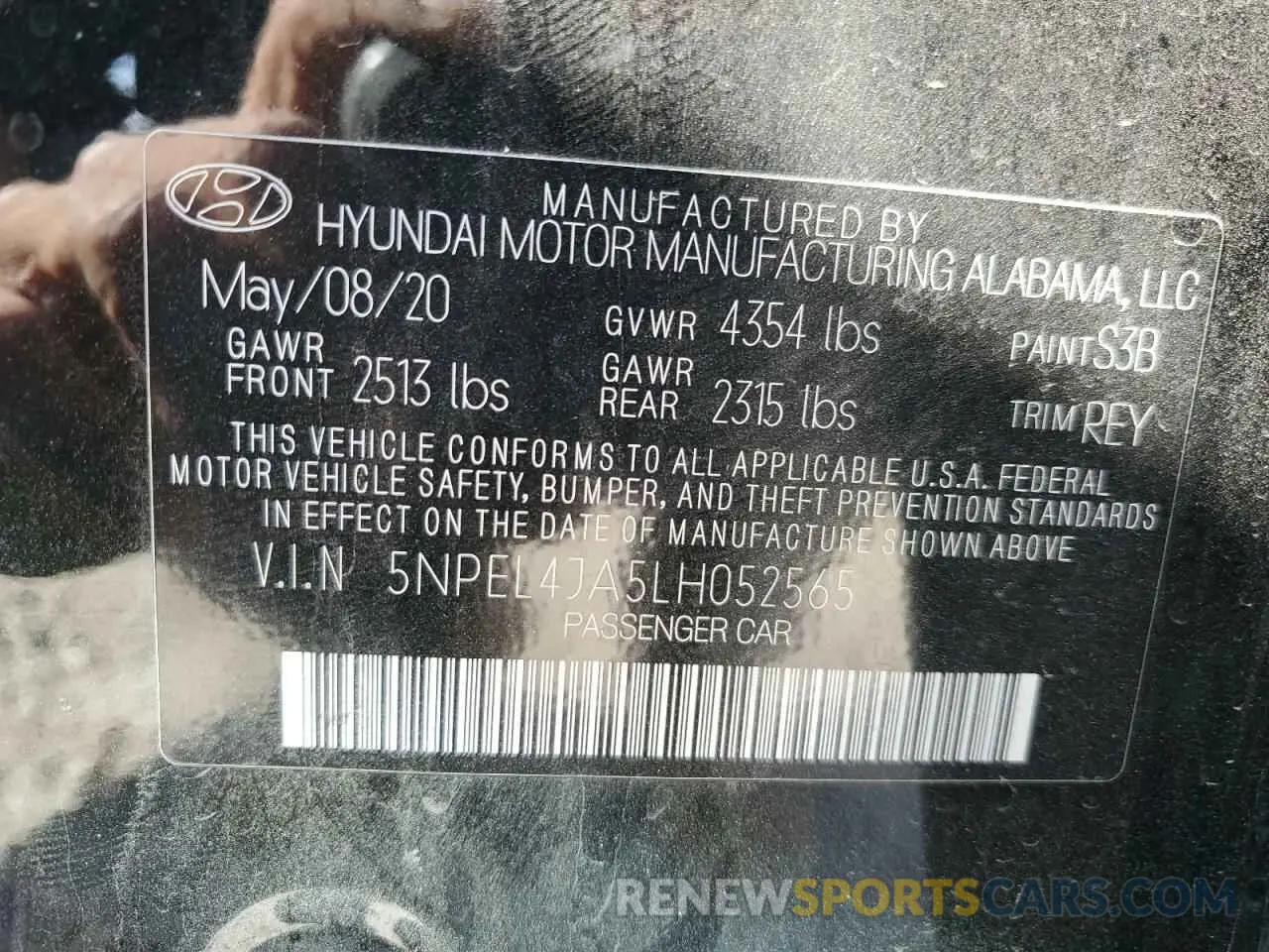 13 fotografías del automóvil dañado 5NPEL4JA5LH052565 HYUNDAI SONATA 2020