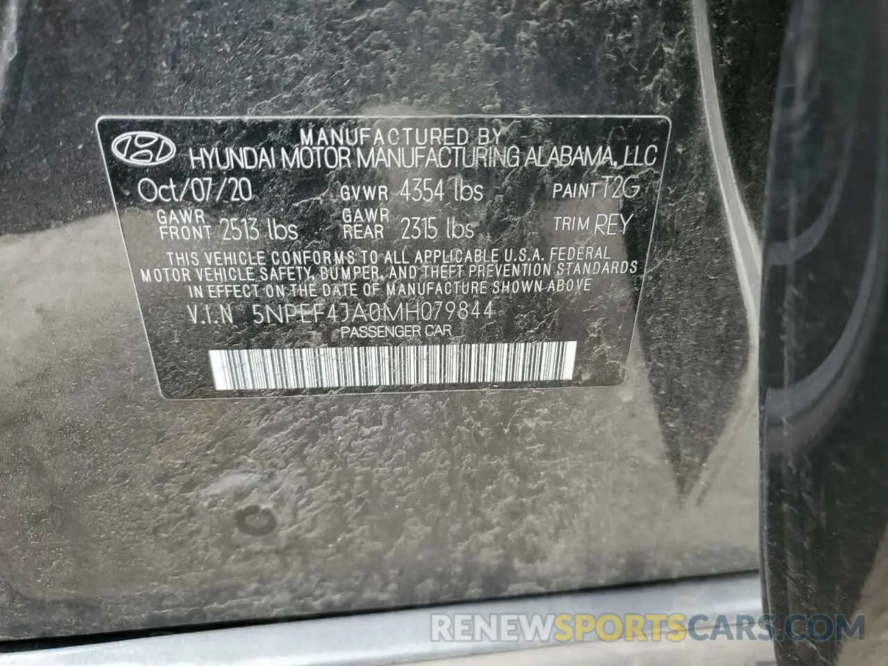 12 fotografías del automóvil dañado 5NPEF4JA0MH079844 HYUNDAI SONATA 2021