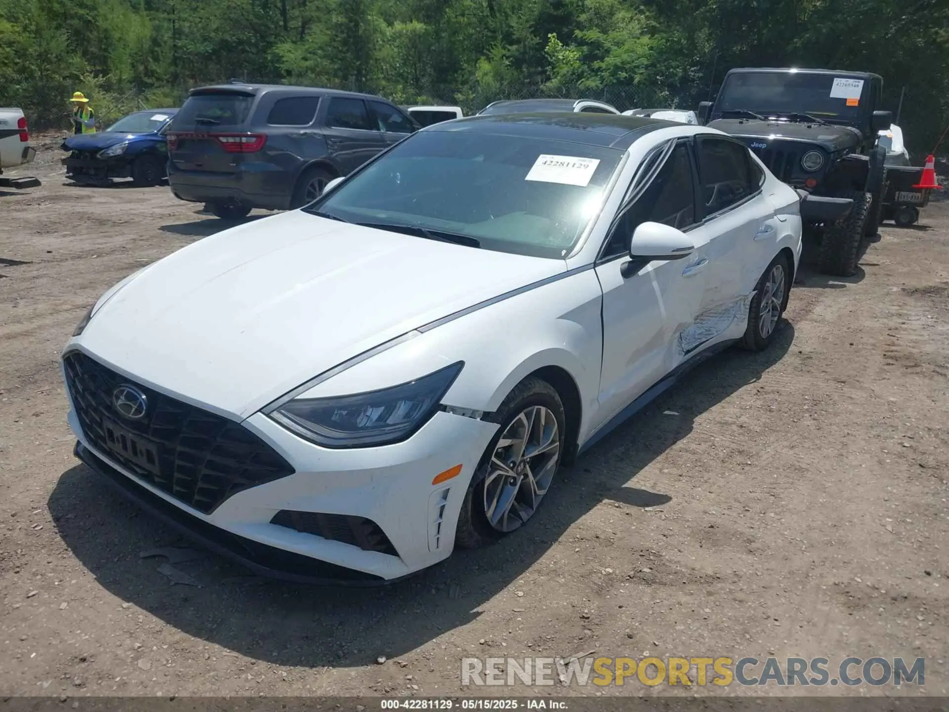 2 fotografías del automóvil dañado 5NPEF4JA2MH091896 HYUNDAI SONATA 2021