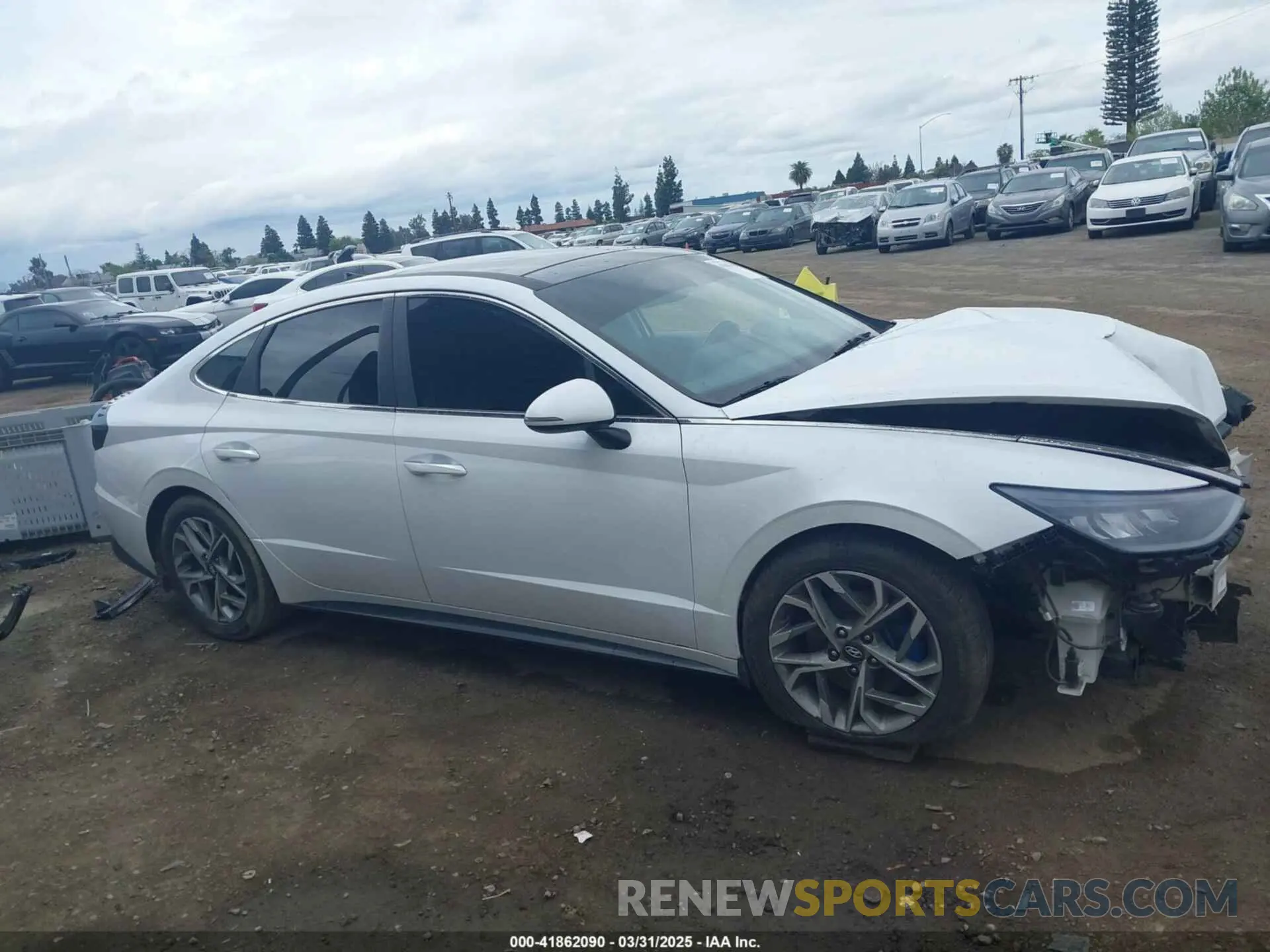 14 fotografías del automóvil dañado 5NPEF4JA7MH086466 HYUNDAI SONATA 2021