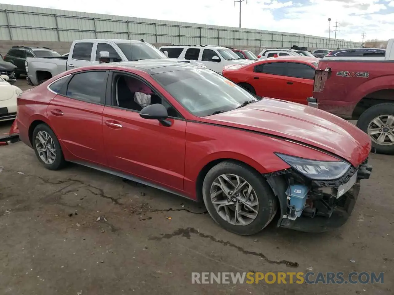 4 fotografías del automóvil dañado 5NPEF4JAXMH102370 HYUNDAI SONATA 2021