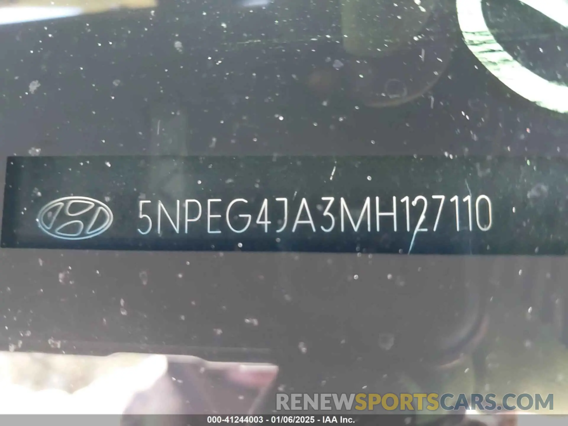 9 fotografías del automóvil dañado 5NPEG4JA3MH127110 HYUNDAI SONATA 2021