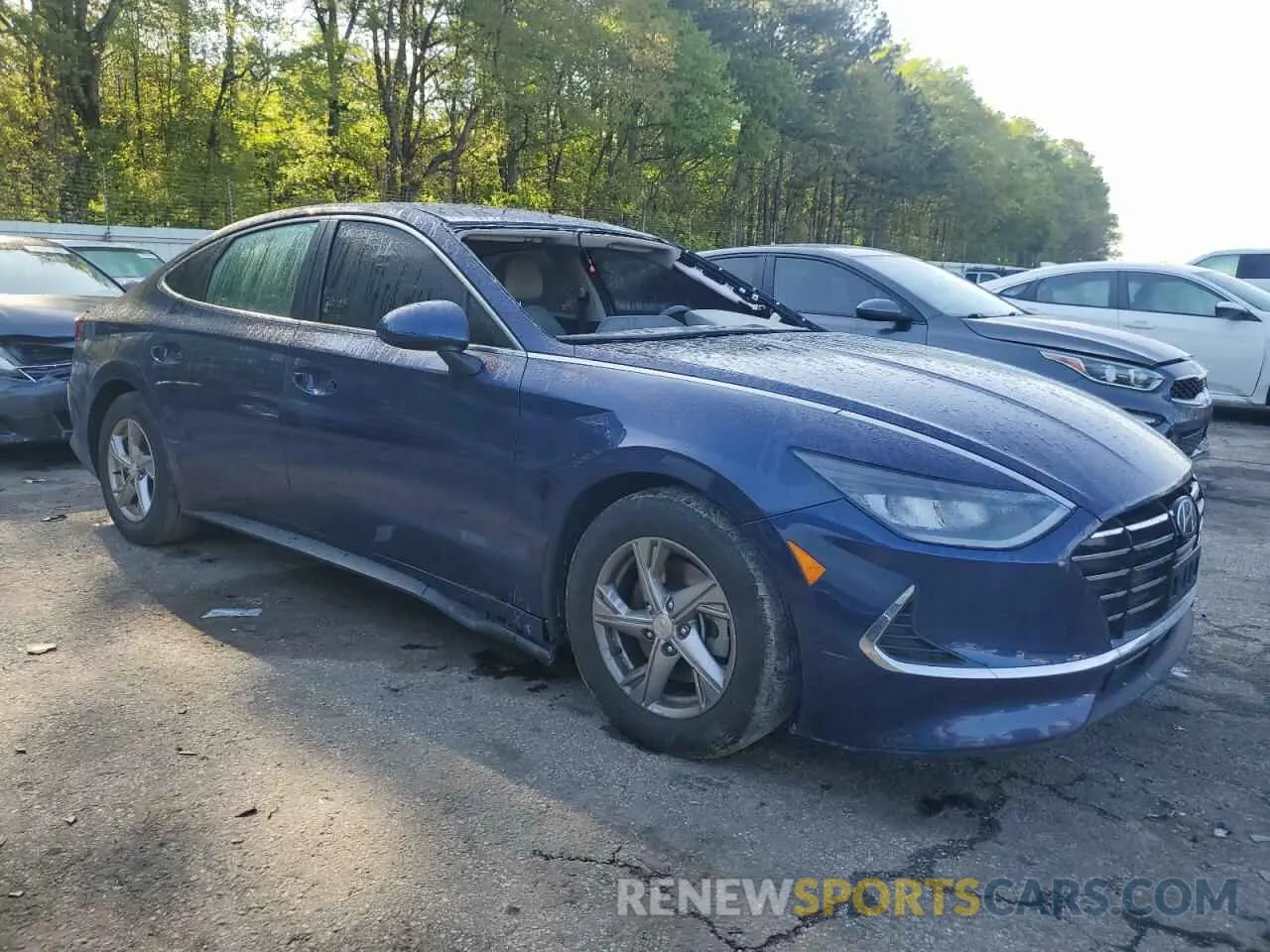 4 fotografías del automóvil dañado 5NPEG4JA4MH082758 HYUNDAI SONATA 2021