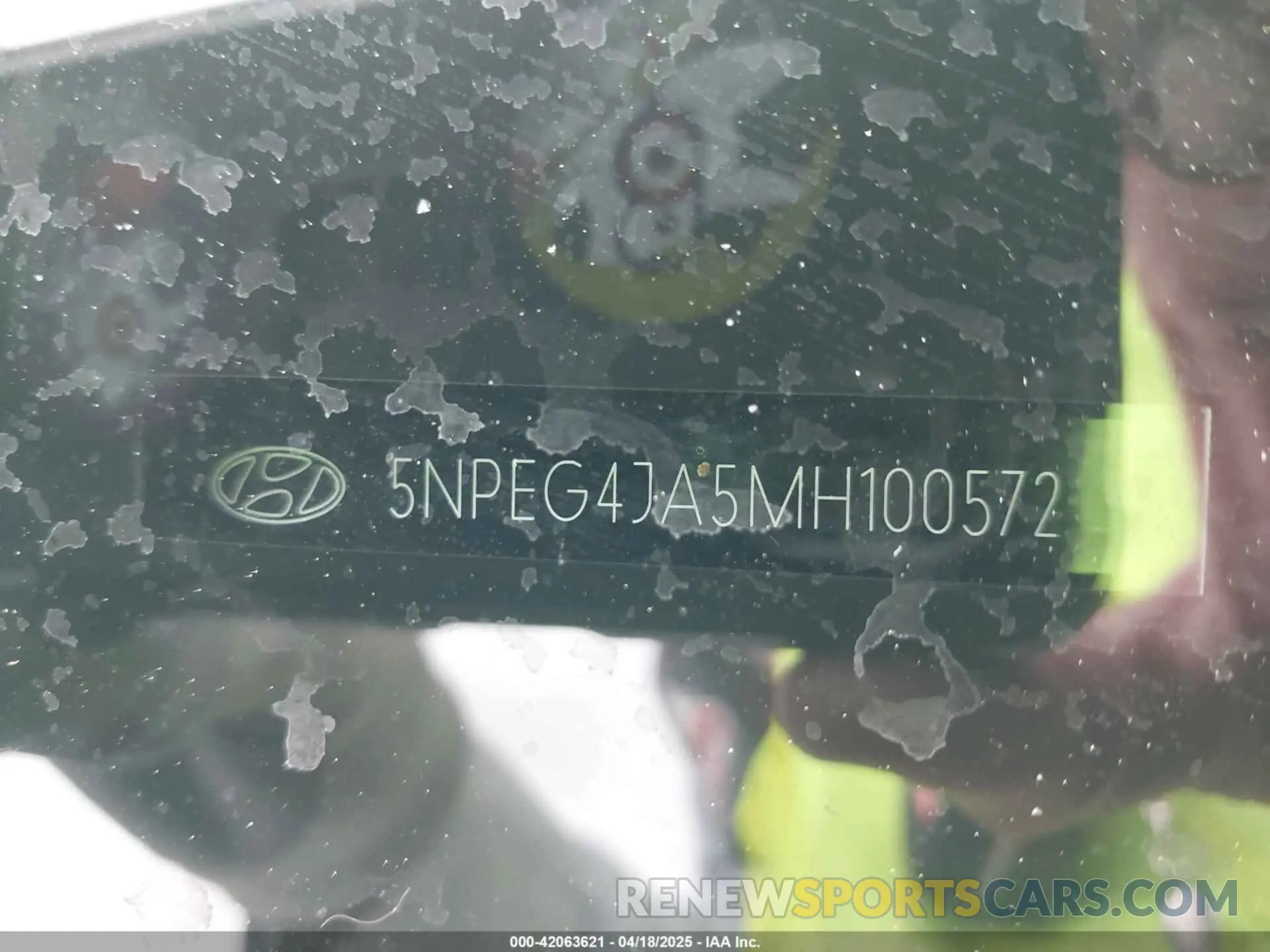 9 fotografías del automóvil dañado 5NPEG4JA5MH100572 HYUNDAI SONATA 2021