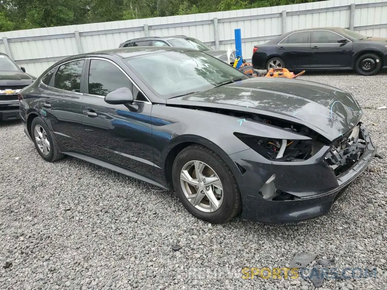 4 fotografías del automóvil dañado 5NPEG4JA6MH103710 HYUNDAI SONATA 2021